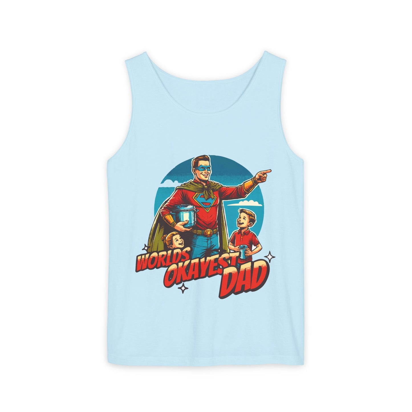 Worlds Okayest Dad Tank Top Ultimate Dad Energy for Warmer Days