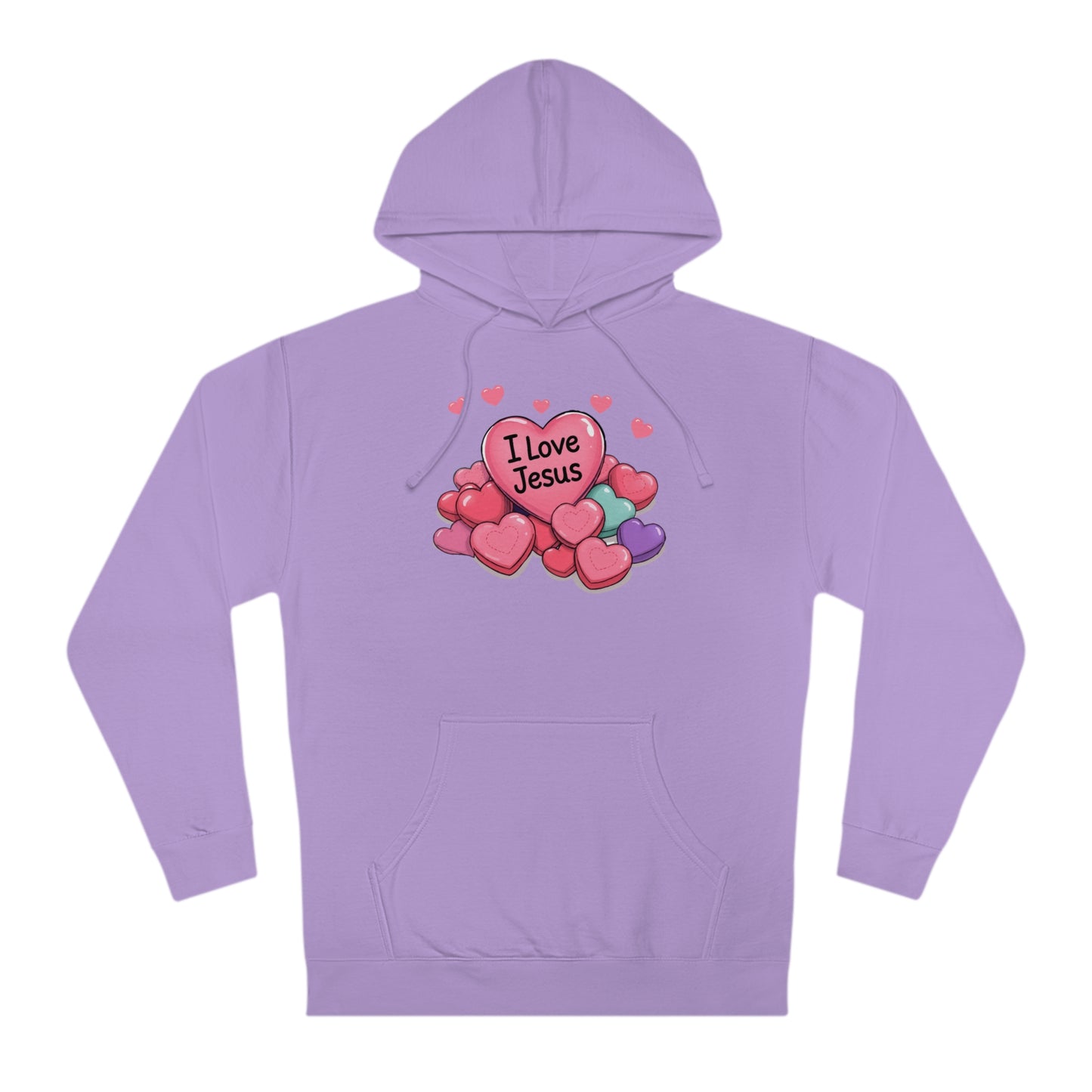 I Love Jesus Candy Hearts Hoodie Faith with a Sweet Twist