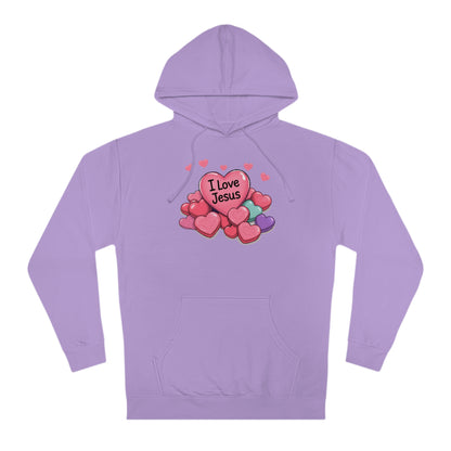 I Love Jesus Candy Hearts Hoodie Faith with a Sweet Twist