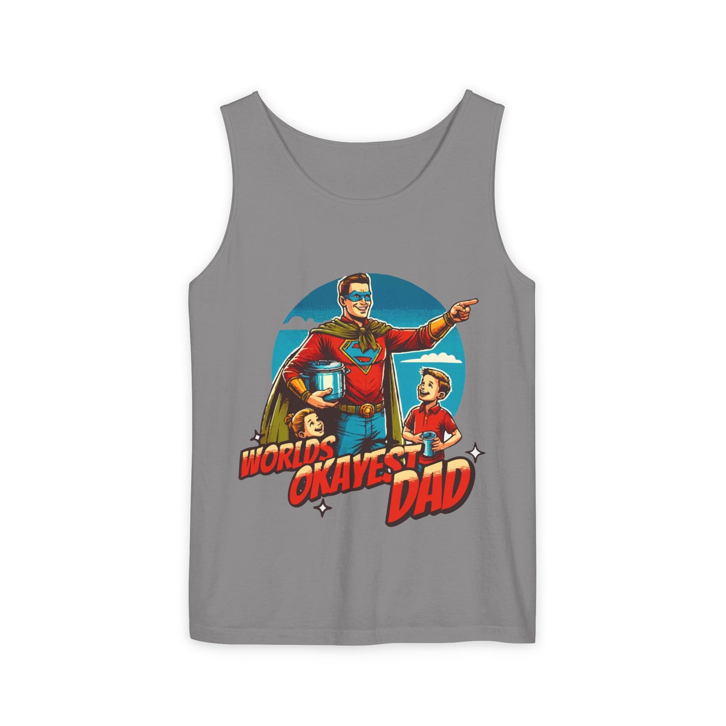 Worlds Okayest Dad Tank Top Ultimate Dad Energy for Warmer Days