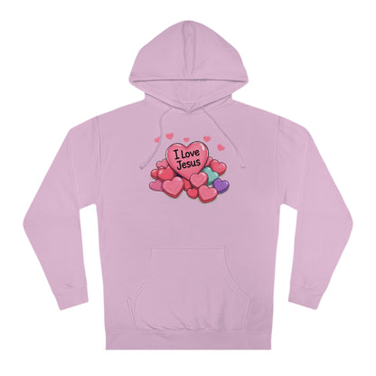 I Love Jesus Candy Hearts Hoodie Faith with a Sweet Twist