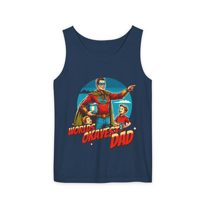 Worlds Okayest Dad Tank Top Ultimate Dad Energy for Warmer Days