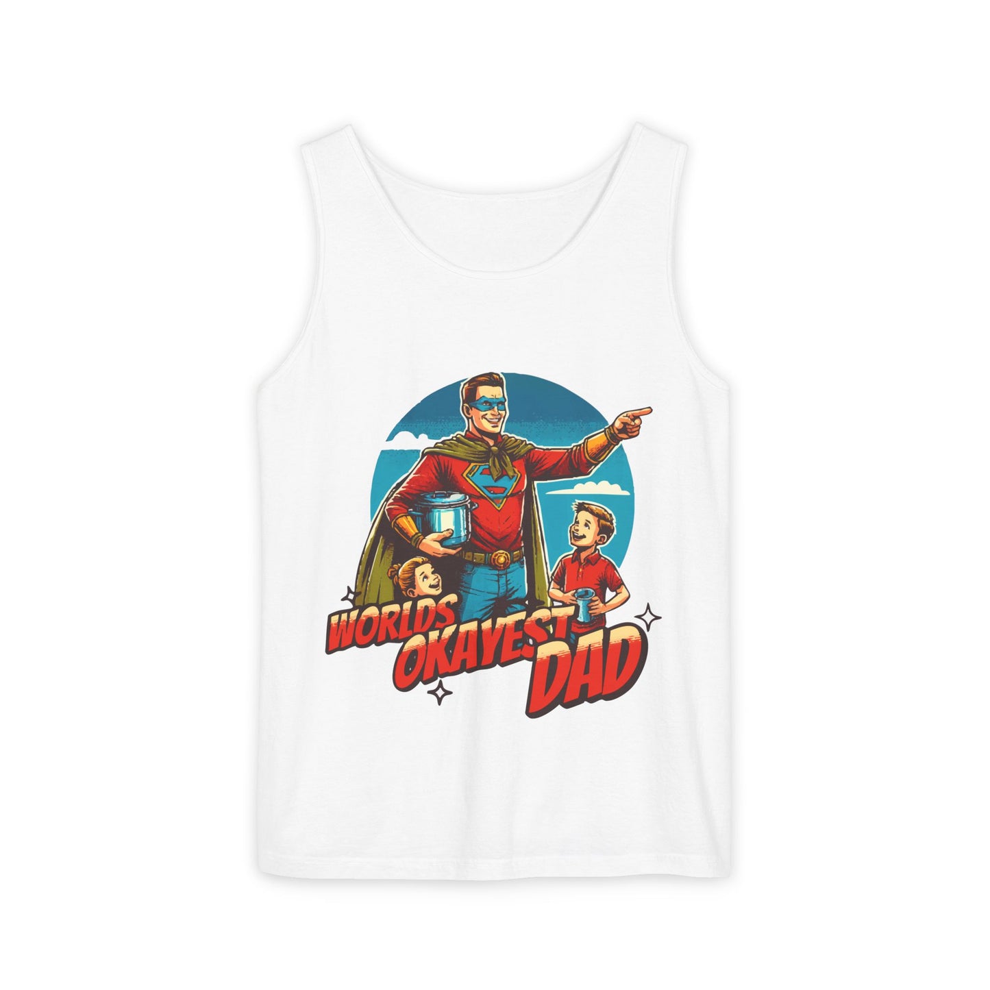 Worlds Okayest Dad Tank Top Ultimate Dad Energy for Warmer Days