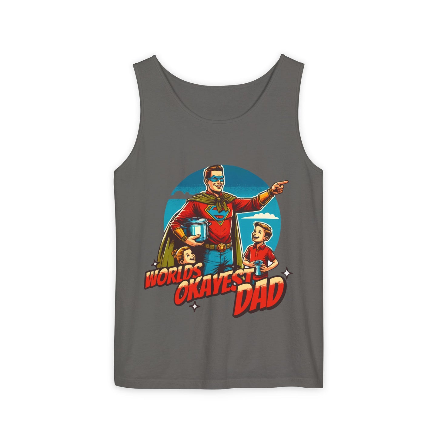 Worlds Okayest Dad Tank Top Ultimate Dad Energy for Warmer Days