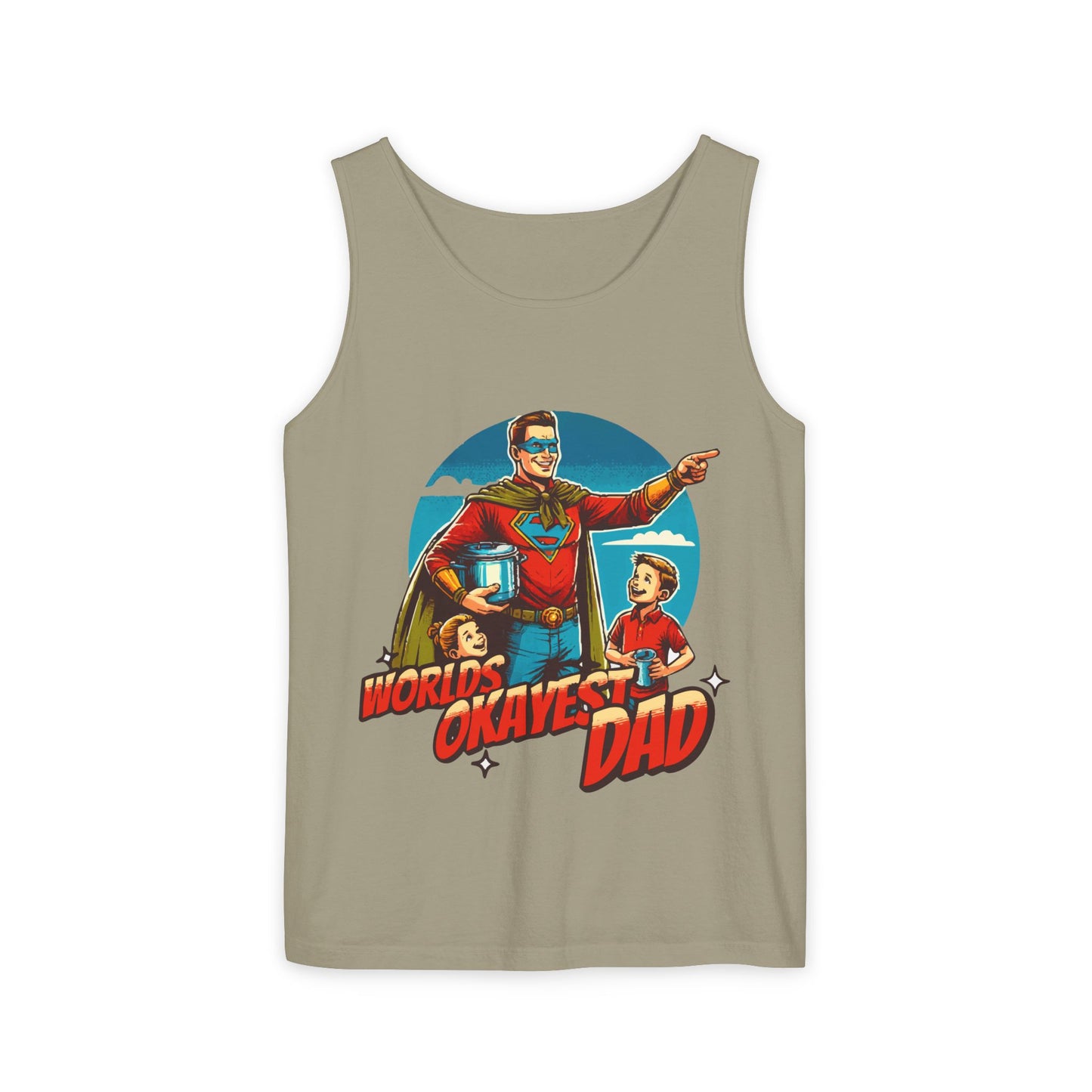 Worlds Okayest Dad Tank Top Ultimate Dad Energy for Warmer Days