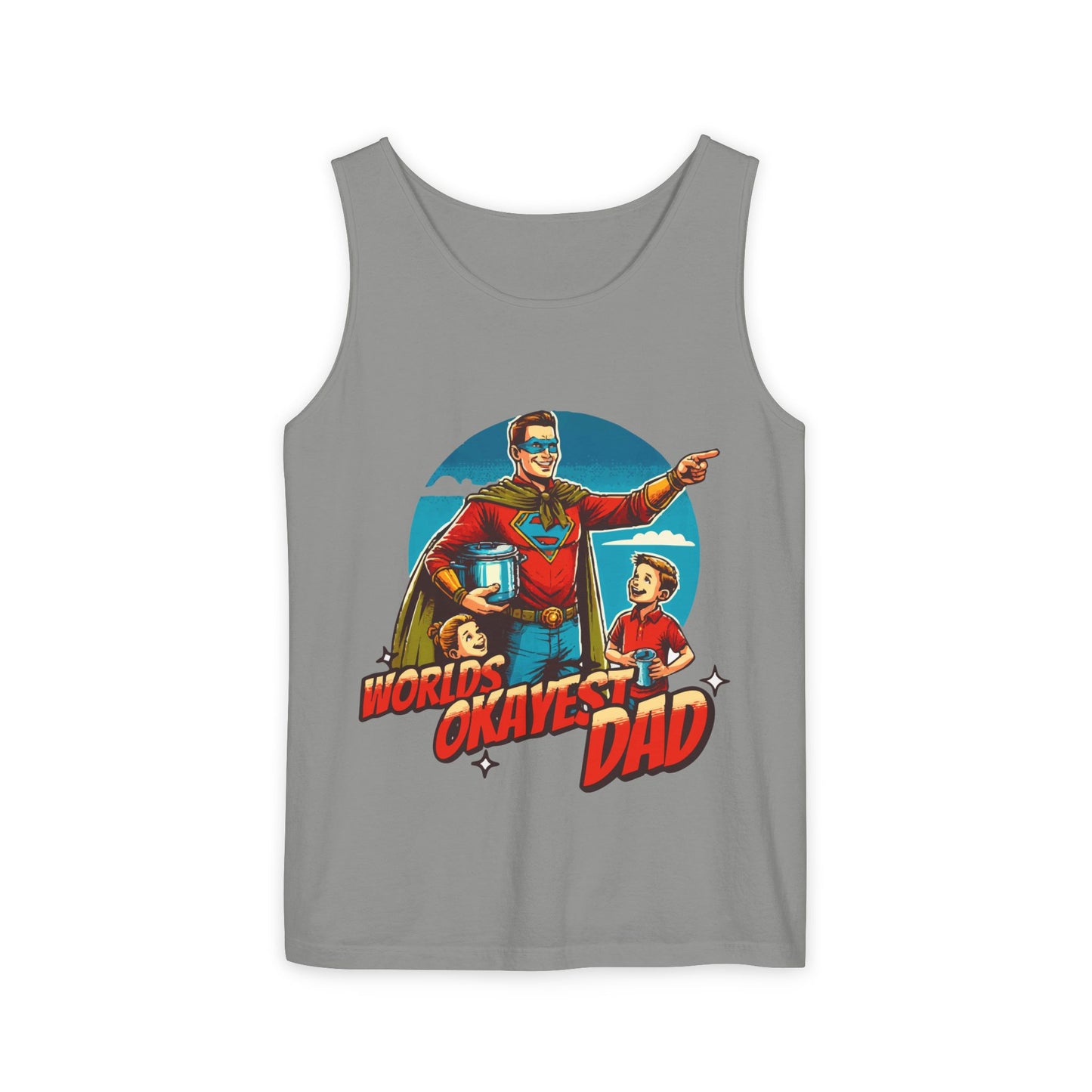 Worlds Okayest Dad Tank Top Ultimate Dad Energy for Warmer Days